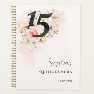 Quinceanera florale rose Rustique Blush 15e annive