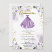 Quinceanera Florale Violet Invitation Bilingue (Devant)