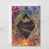 Quinceanera/Galaxy/Neon Paars/Princess/Kroon Kaart (Voorkant)