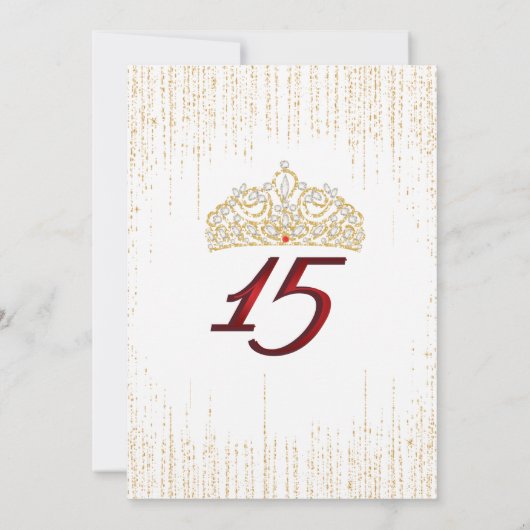 Quinceanera, Glam Glitter Invitter Kaart (Achterkant)