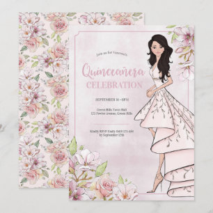 Quinceañera Glamor Girl 15e uitnodiging van de geb
