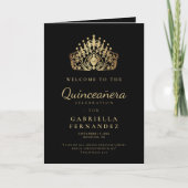 Quinceañera Gold Black Princess Tiara Crown Programma (Voorkant)