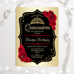 Quinceanera - Gold Black Red Kaart