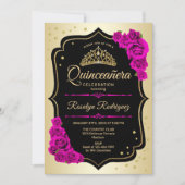 Quinceanera - Gold Black Roze Kaart (Voorkant)
