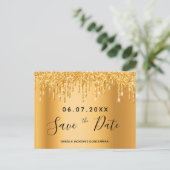 Quinceanera gold glitter details save the date briefkaart (Staand voorkant)