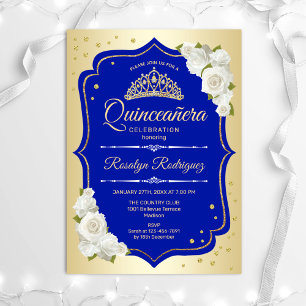 Quinceanera - Gold Royal Blue Kaart