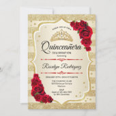 Quinceanera - Gold Stripes Red Kaart (Voorkant)
