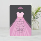 Quinceañera Gown Anniversaire Fête Invitation (Debout devant)