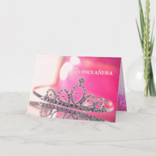 Quinceañera Hot Roze Glitter Kroon Witte Jurk