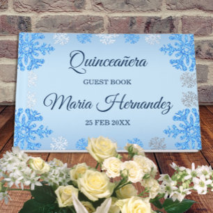 Quinceañera Ice Blue Silver Winter Snowflake