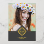 Quinceañera Initials Ornamental Lace Sophisticated Folie Uitnodiging (Voorkant)