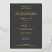 Quinceañera Initials Ornamental Lace Sophisticated Folie Uitnodiging (Achterkant)