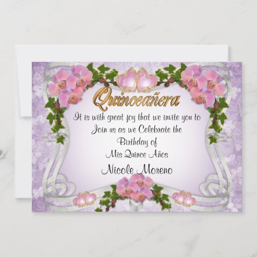 Quinceanera invitation 15e anniversaire (Devant)