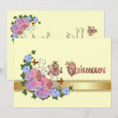 Quinceanera invitation 15e Anniversaire élégant (Devant / Derrière)