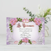 Quinceanera invitation 15e Anniversaire élégant (Debout devant)