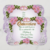 Quinceanera invitation 15e Anniversaire élégant (Devant / Derrière)
