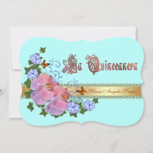 Quinceanera invitation 15e Anniversaire élégant (Devant)