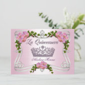 Quinceanera invitation 15e anniversaire élégante t (Debout devant)