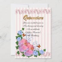 Quinceanera invitation 15e anniversaire orchidées
