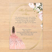 Quinceanera invitation acrylique en espagnol (Recto)