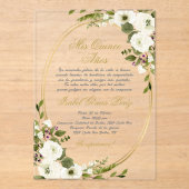 Quinceanera invitation acrylique en espagnol (Recto)