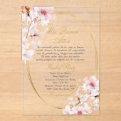 Quinceanera invitation acrylique en espagnol (Recto)