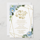 Quinceanera Invitation Bilingue Bleu Or Huile (Dos)