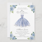 Quinceanera Invitation Bilingue Blue Blush Gown (Dos)