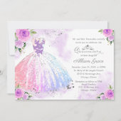 Quinceanera Invitation Bilingue Pastel Couleurs (Devant)