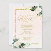 Quinceanera Invitation Bilingue Pink Gold Foil (Dos)