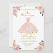 Quinceanera Invitation Bilingue Rose Blush Gown (Devant)