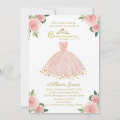 Quinceanera Invitation Bilingue Rose Blush Gown (Dos)