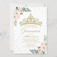 Quinceanera Invitation Bilingue Tiara Rose
