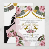 Quinceañera Invitation Charro Kaart (Voorkant / Achterkant)
