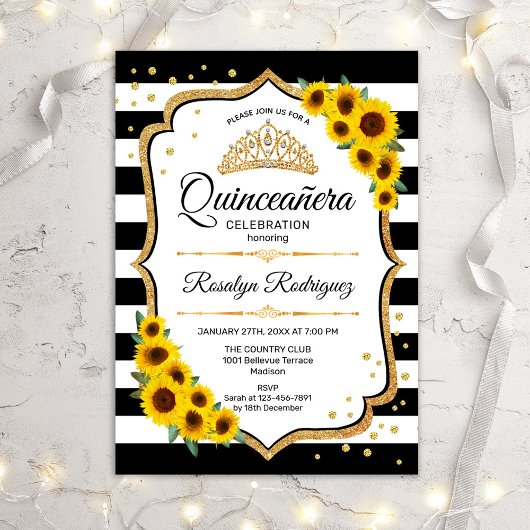 Quinceanera - Invitation des tournesols