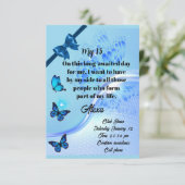 Quinceanera invitation digital butterfly blue (Debout devant)