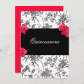 Quinceanera Invitation / Douce Quinze (Devant / Derrière)