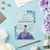 Quinceanera Invitation Emerald Blue robe Acrylique (Insitu (Mariage))