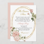 Quinceanera invitation en anglais (Devant / Derrière)