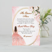 Quinceanera invitation en espagnol (Debout devant)