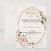Quinceanera invitation en espagnol (Devant / Derrière)