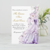 Quinceanera invitation en espagnol con vestido (Debout devant)