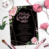 Quinceanera Invitation Espagnol Blush Rose Or