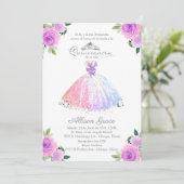 Quinceanera Invitation Espagnol Pastel Couleurs Go (Debout devant)