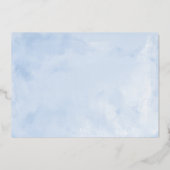 Quinceanera Invitation Floral Blue Gown Argent (Verso)