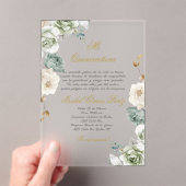 Quinceanera invitation in Spanish Acryl Uitnodigingen (Insitu (Draagbaar))