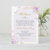 Quinceanera invitation papillon en espagnol (Debout devant)