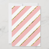 Quinceañera Invitation, Pink, Gold, Crown Kaart (Achterkant)