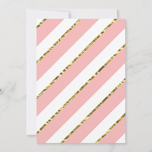 Quinceañera Invitation, Pink, Gold, Crown Kaart (Achterkant)