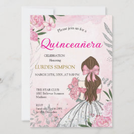 Quinceañera invitation Pink Kaart